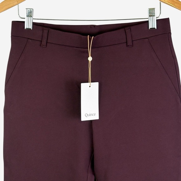 Quince Ultra Stretch Ponte Straight Leg Pant Size M Petite Burgundy (29x26) NEW - Picture 3 of 10